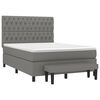 vidaXL Sommier &agrave; lattes de lit avec matelas Gris fonc&eacute; 140x200cm Tissu