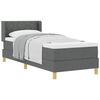 vidaXL Lit &agrave; ressorts avec matelas Gris fonc&eacute; 200 x 80 cm tissu
