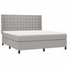 vidaXL Sommier &agrave; lattes de lit avec matelas Gris clair 180x200cm Tissu