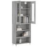 vidaXL Buffet haut Sonoma gris 69,5x34x180 cm Bois d'ing&eacute;nierie