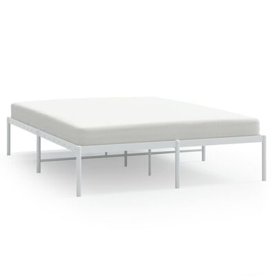 vidaXL Cadre de lit métal sans matelas blanc 150x200 cm