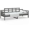 vidaXL Lit de jour sans matelas gris bois de pin massif 90x200 cm