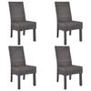 vidaXL Chaises &agrave; manger lot de 4 marron rotin Kubu et bois de manguier