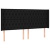 vidaXL T&ecirc;te de lit avec oreilles Noir 203x16x118/128 cm Tissu