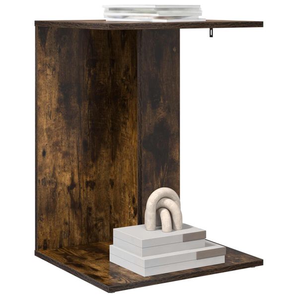 vidaXL Table d'appoint Ch&ecirc;ne fum&eacute; 45 x 40 x 62,5 cm Bois d'ing&eacute;nierie