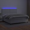vidaXL Sommier &agrave; lattes de lit avec matelas et LED Blanc 180x200 cm