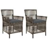 vidaXL Chaise d'Ext&eacute;rieur 2 pc Gris et Gris fonc&eacute; polyrotin