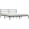 vidaXL Cadre de lit m&eacute;tal sans matelas avec t&ecirc;te de lit noir 200x200cm