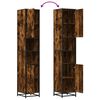 vidaXL Armoire de salle de bain ch&ecirc;ne fum&eacute; bois d'ing&eacute;nierie et m&eacute;tal