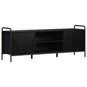 vidaXL Meuble TV 133 x 33 x 50 cm Ch&ecirc;ne noir Bois d'ing&eacute;nierie