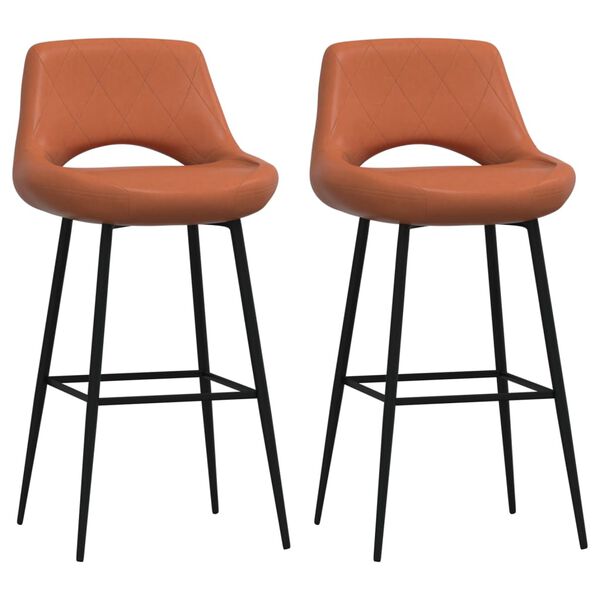vidaXL Tabourets de bar lot de 2 marron clair similicuir