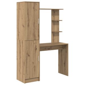 vidaXL Bureau avec &eacute;tag&egrave;re avec stockage 2 pi&egrave;ces Ch&ecirc;ne artisanal