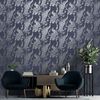 DUTCH WALLCOVERINGS Papier peint Paon Bleu marine et argent&eacute;