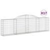 vidaXL Paniers &agrave; gabions arqu&eacute;s 17 pcs 300x30x80/100 cm fer galvanis&eacute;