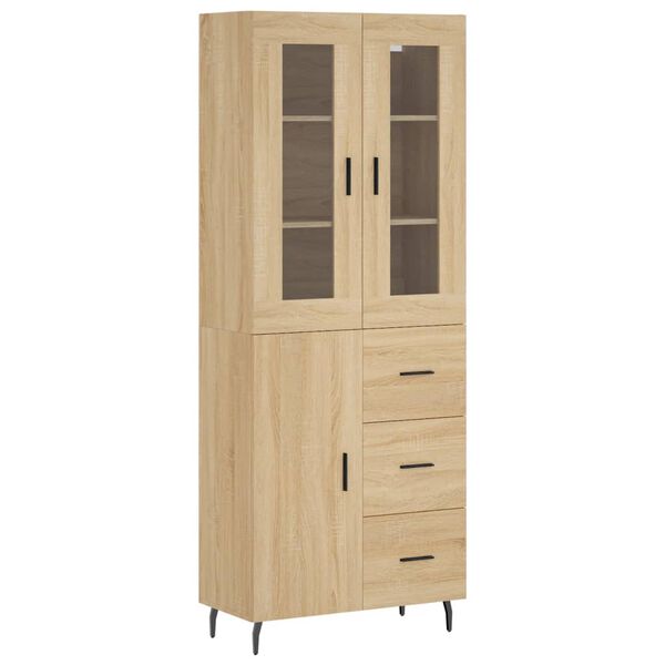 vidaXL Buffet haut Ch&ecirc;ne sonoma 69,5x34x180 cm Bois d'ing&eacute;nierie