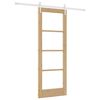 vidaXL Porte coulissante 73,5 x 198,5 cm Bois de pin massif et verre
