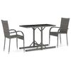 vidaXL Ensemble &agrave; manger de jardin 3 pcs Gris