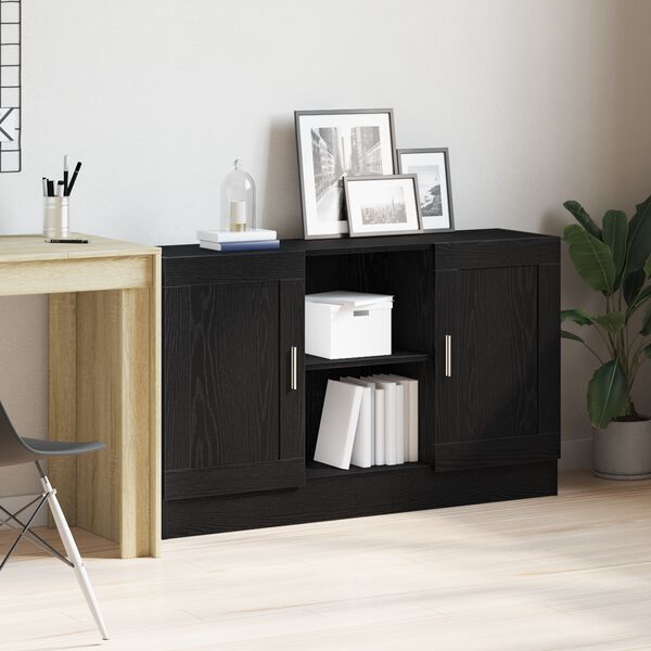 vidaXL Buffet Ch&ecirc;ne noir 120 x 30,5 x 70 cm Bois d'ing&eacute;nierie