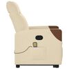 vidaXL Fauteuil inclinable de massage Cr&egrave;me Tissu