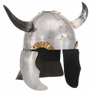 vidaXL Casque de viking pour GN Argent&eacute; Acier