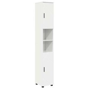 vidaXL Cabinet de salle de bain Blanc brillant 30 x 35 x 192 cm