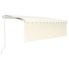 vidaXL Auvent automatique store capteur de vent et LED 4x3 m Cr&egrave;me