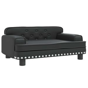 vidaXL Lit pour chien noir 70x45x30 cm similicuir