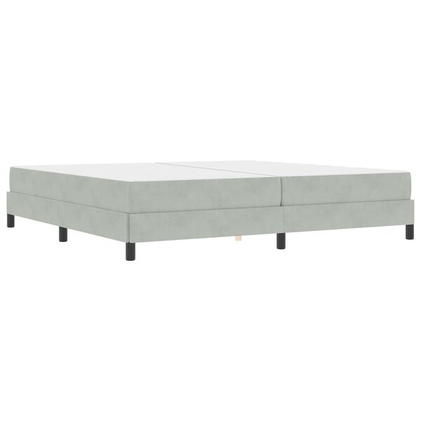 vidaXL Lit &agrave; ressorts avec matelas Gris clair 200 x 200 cm tissu