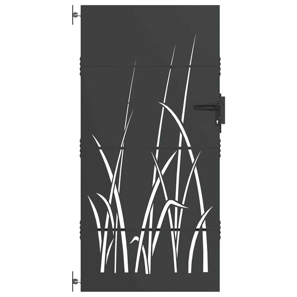 vidaXL Porte de Jardin Noir 85 x 175 cm Acier peint par poudre