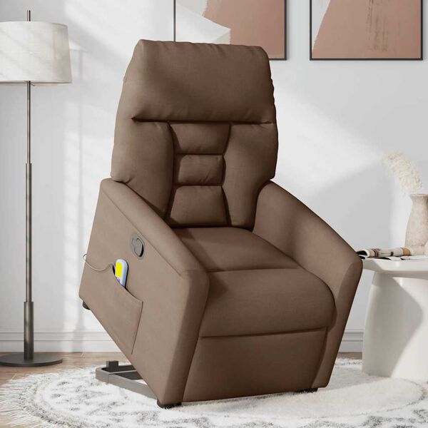 vidaXL Fauteuil de massage inclinable Marron Tissu