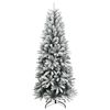 vidaXL Sapin de No&euml;l artificiel 300 LED et neige floqu&eacute;e 210 cm