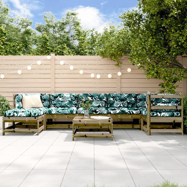 vidaXL Salon de jardin 8 pcs bois de pin impr&eacute;gn&eacute;