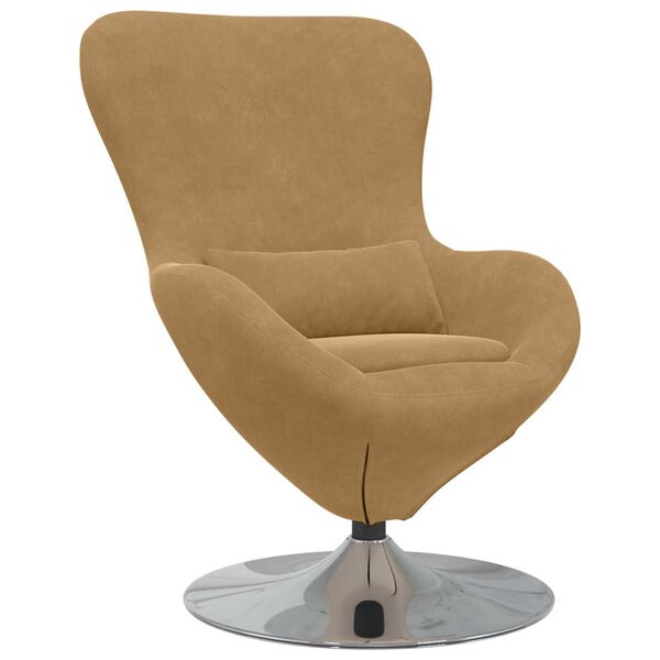vidaXL Fauteuil &oelig;uf Marron 63 x 73 x 90 cm Velours