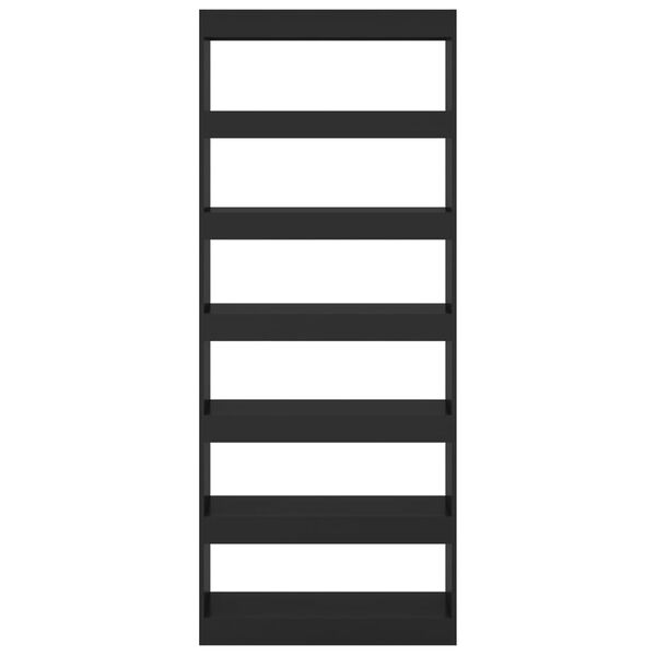 vidaXL Biblioth&egrave;que/S&eacute;parateur de pi&egrave;ce noir bois d'ing&eacute;nierie