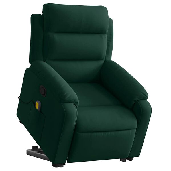 vidaXL Fauteuil inclinable Vert fonc&eacute; Velours