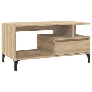 vidaXL Table basse Ch&ecirc;ne sonoma 90x49x45 cm Bois d'ing&eacute;nierie