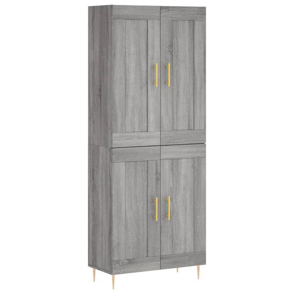 vidaXL Buffet haut Sonoma gris 69,5x34x180 cm Bois d'ing&eacute;nierie