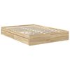 vidaXL Lit de Rangement Ch&ecirc;ne Sonoma 135 x 190 cm Bois d'ing&eacute;nierie