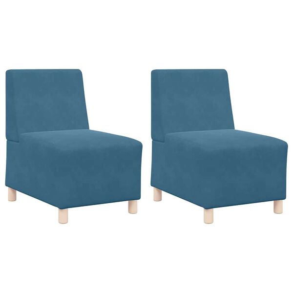 vidaXL Unit&eacute; de Sofa Modulaire Sans Accoudoirs 2 pcs Bleu