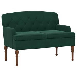 vidaXL Canap&eacute; love seat avec capitonnage en boutons Vert fonc&eacute; Velours
