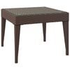 vidaXL Table d'appoint marron 50x50x38 cm poly rotin et verre tremp&eacute;
