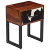 vidaXL Table de chevet Bois de Sesham et cuir v&eacute;ritable 40x30x50 cm