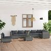 vidaXL Salon de jardin 8 pcs avec coussins Résine tressée Gris