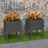 vidaXL Jardini&egrave;res 2 pcs Gris 40x40x52,5 cm Bois massif de pin