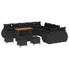 vidaXL Ensemble de canap&eacute; de jardin 14 pc 14-Nombre de places Noir