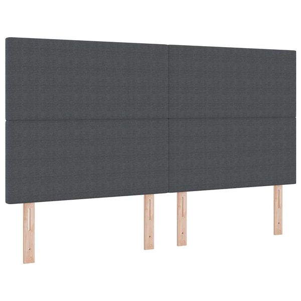 vidaXL T&ecirc;te de lit avec t&ecirc;te de lit Gris fonc&eacute; 180 cm Cuir synth&eacute;tique