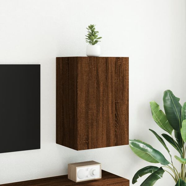 vidaXL Meuble TV mural ch&ecirc;ne marron 40,5x30x60 cm bois d'ing&eacute;nierie