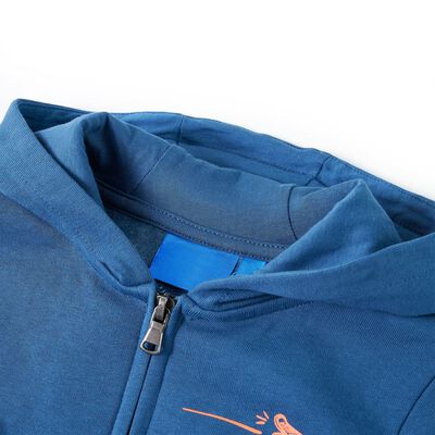 Sweatshirt à capuche fermeture éclair enfants bleu 92