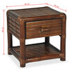 vidaXL Table de chevet 45x45x40 cm Bambou Marron fonc&eacute;