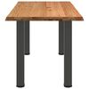 vidaXL Table &agrave; manger et bord naturel bois massif ch&ecirc;ne rectangulaire
